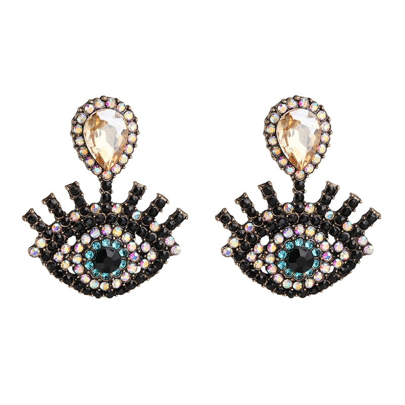 Boho Evil Eye Dangle Earrings