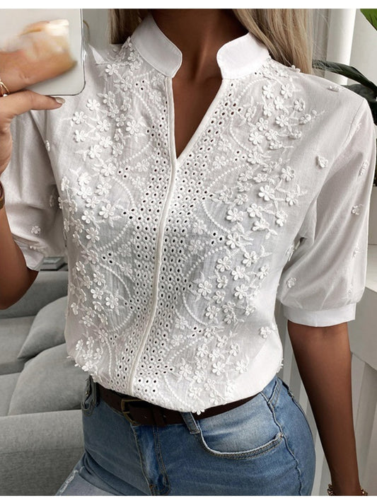 Boho Chic Hollow-out Blouse - Top Boho