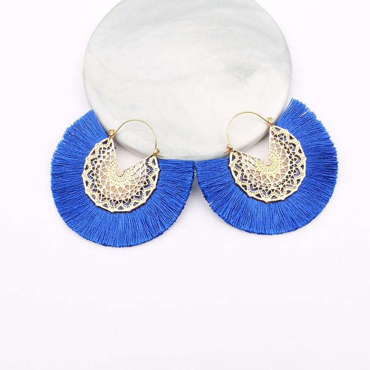Boho Chic Fan Shaped Earrings