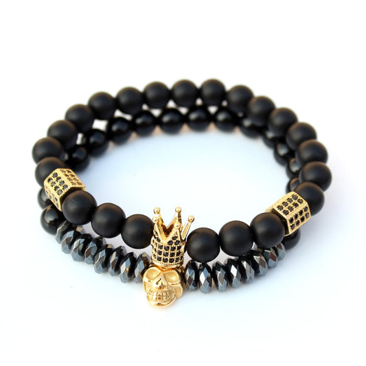 Matt Onyx Stone Bead Bracelet - Top Boho