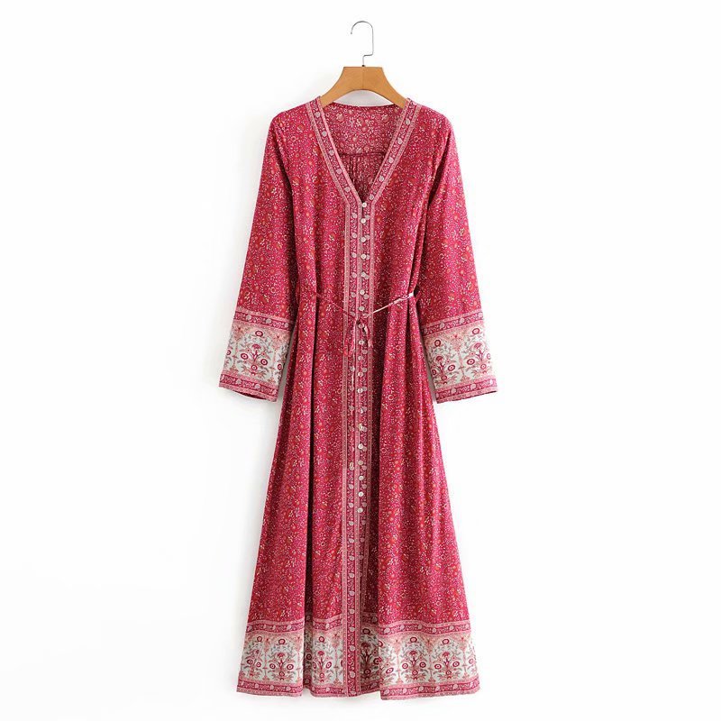 Boho Chic Flared Sleeves Maxi Dress - Top Boho