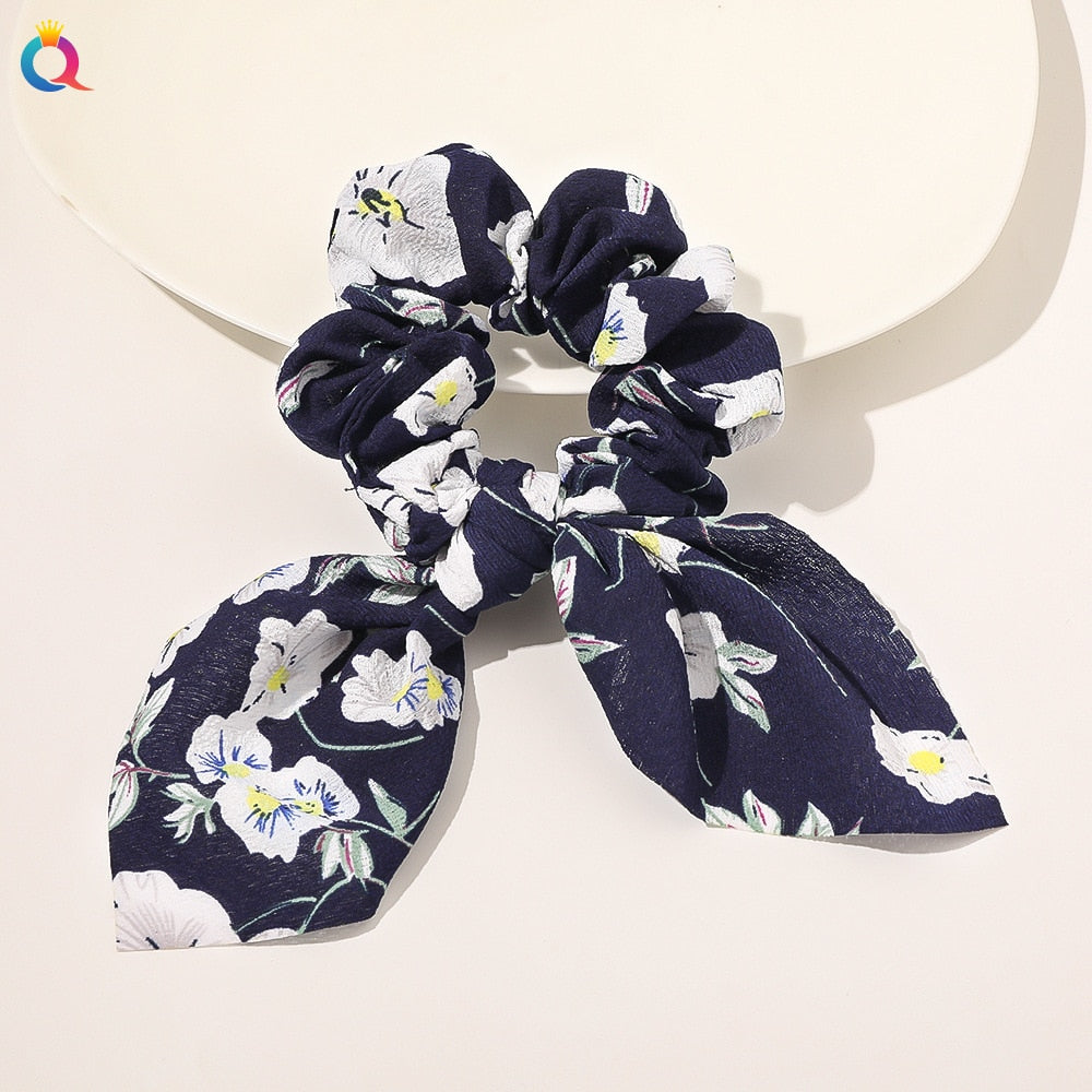 Boho Floral Bowknot Hair Ties
