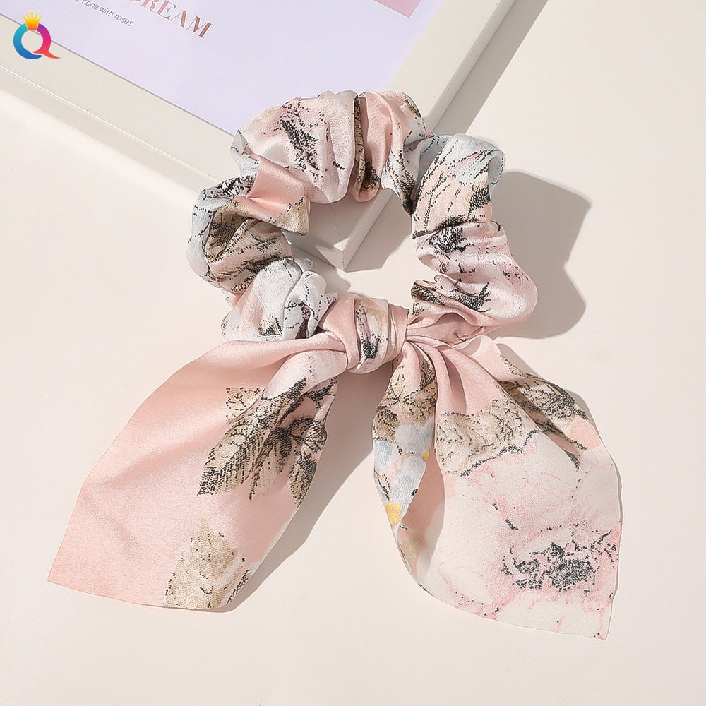 Boho Floral Bowknot Hair Ties