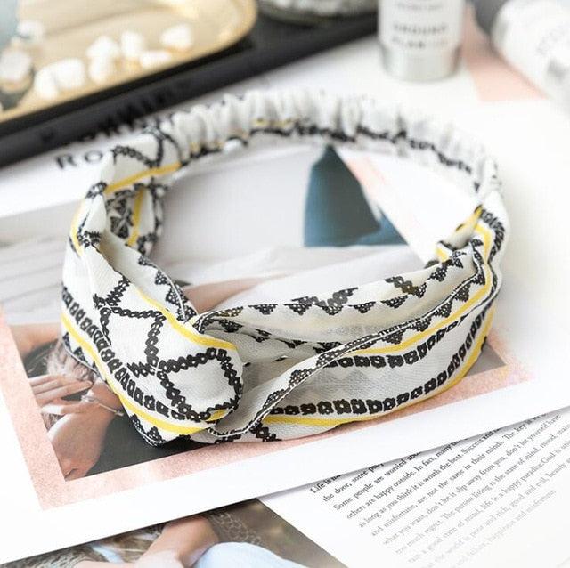 Boho Cross Knotted Bow Headband