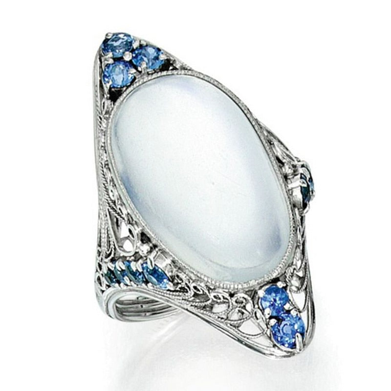 Boho Moonstone Healing Crystal Ring