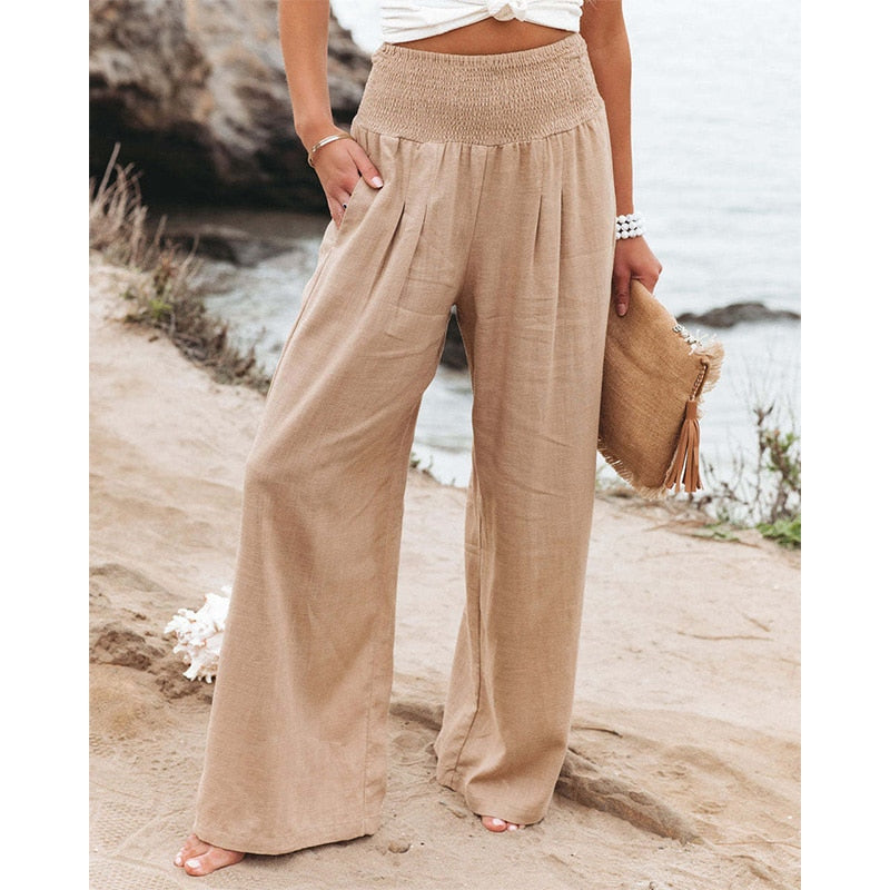 Boho Wide Leg Cotton Pants - Top Boho