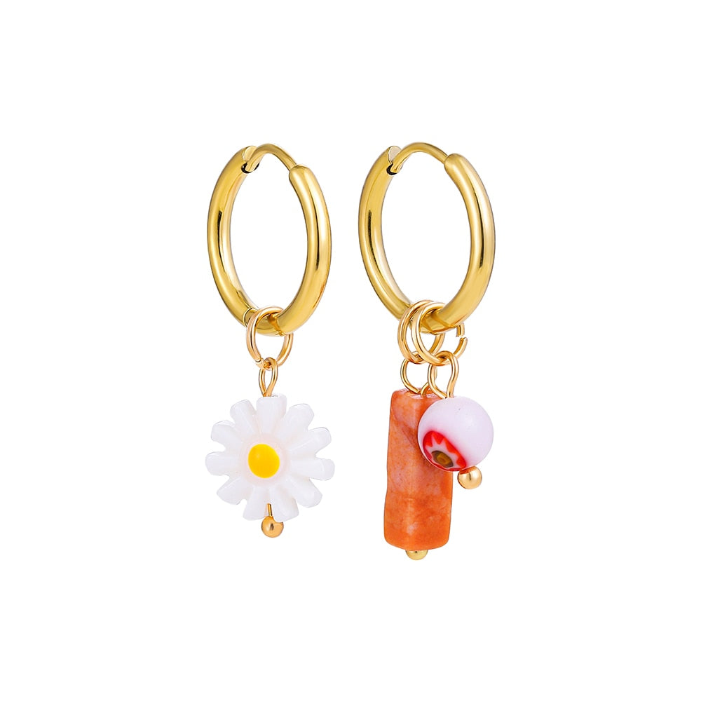 Boho Handmade Natural Stone Charm Earrings