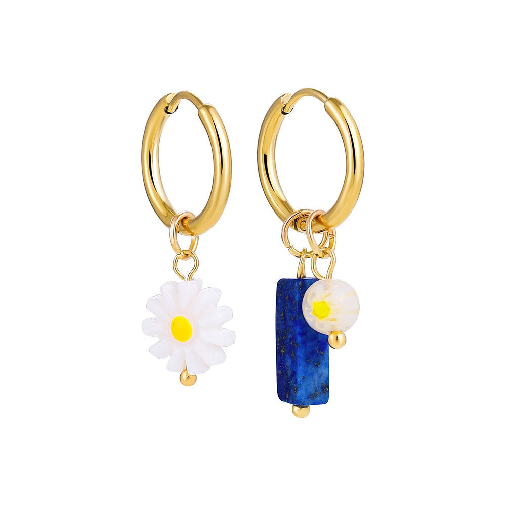 Boho Handmade Natural Stone Charm Earrings