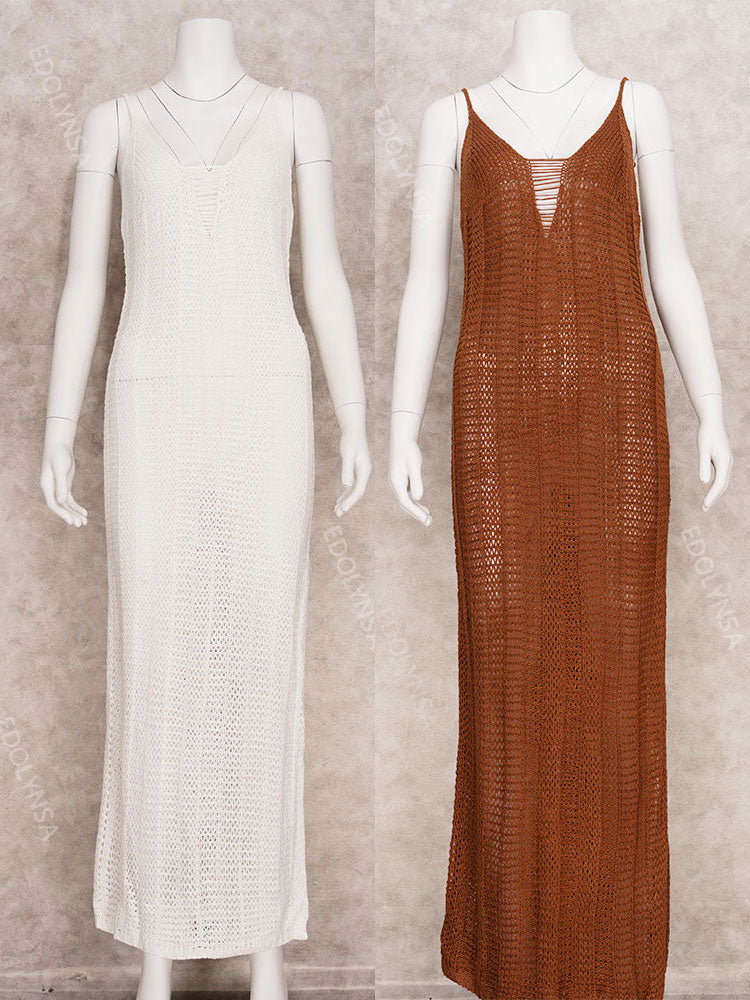 Spaghetti Strap Beach Crochet Dress - Top Boho