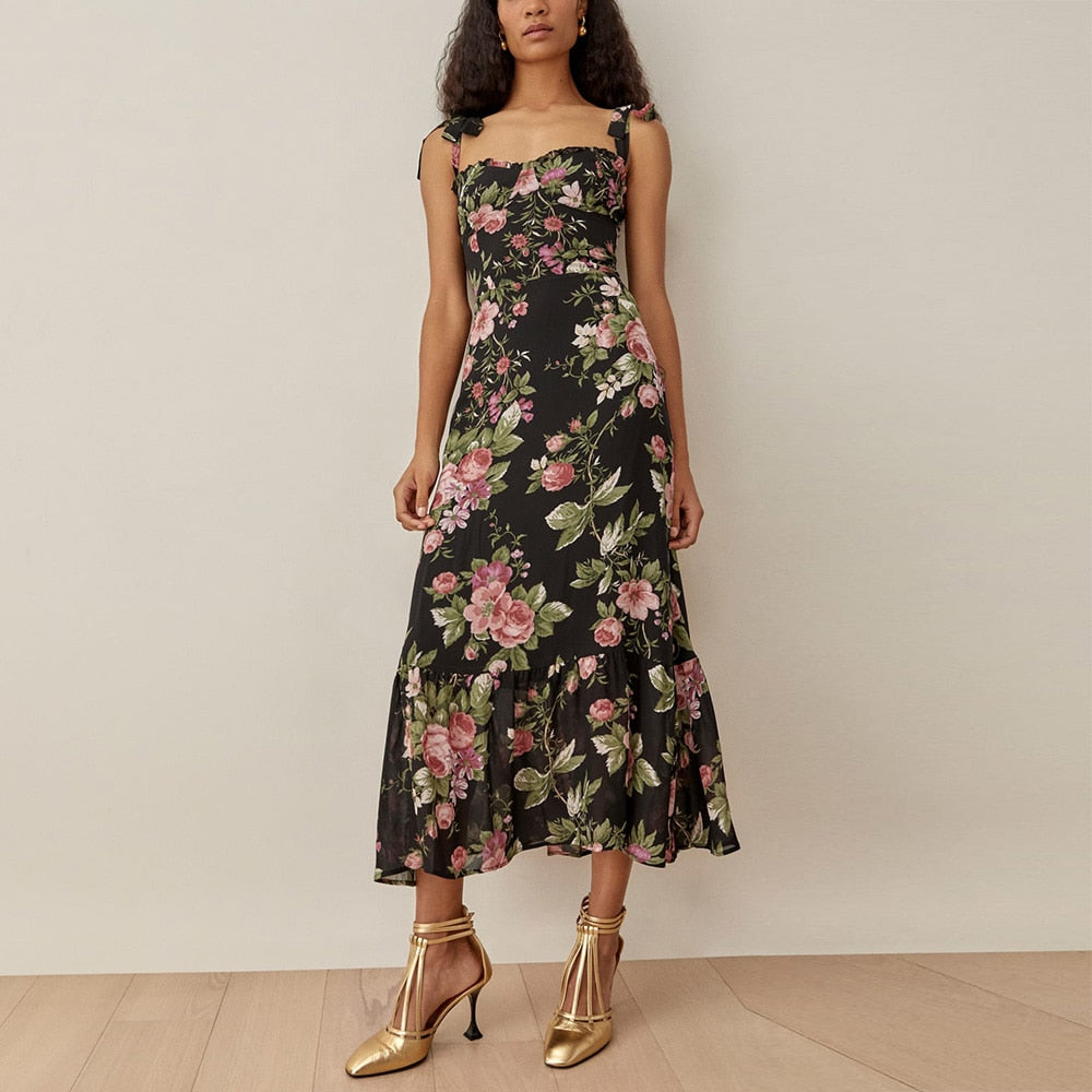 Elegant Floral Boho Maxi Dress - Top Boho