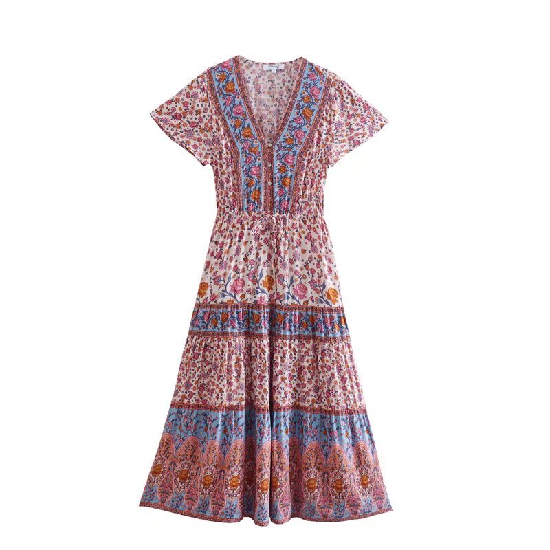 Boho Chic Flared Sleeves Maxi Dress - Top Boho