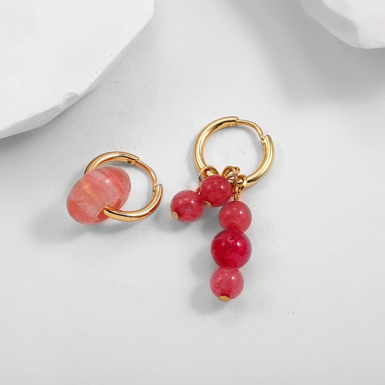 Boho Handmade Natural Stone Charm Earrings