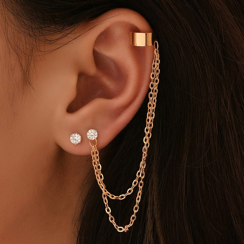 Boho Multilayer Long Tassel Ear Cuff