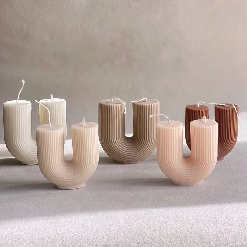 U-Shaped Geometric Scented Candles