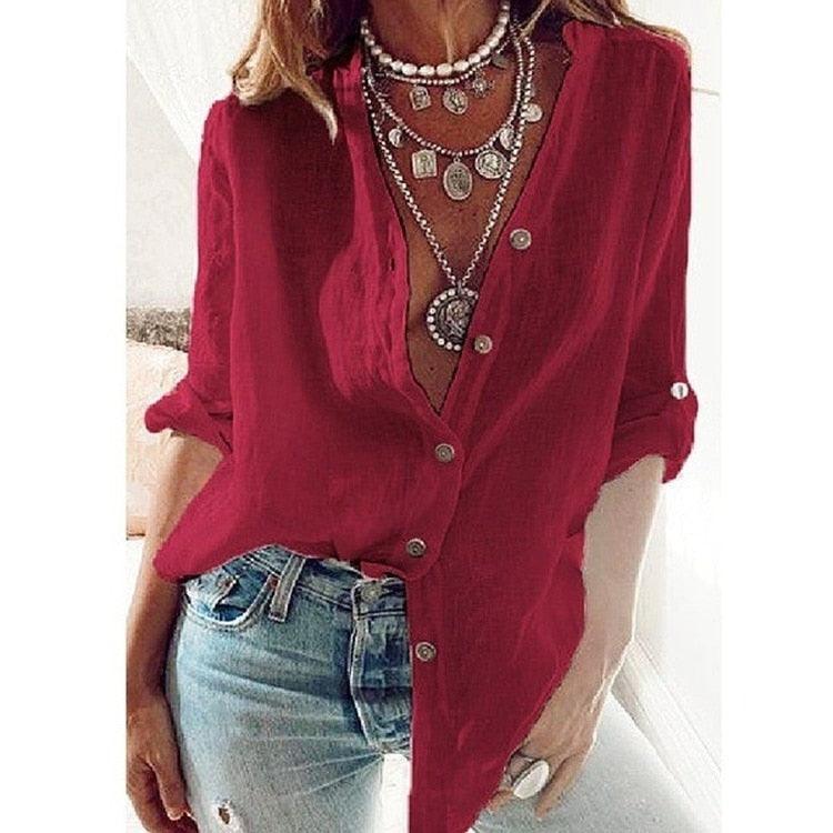 Boho Chic Cotton Loose Shirt - Top Boho