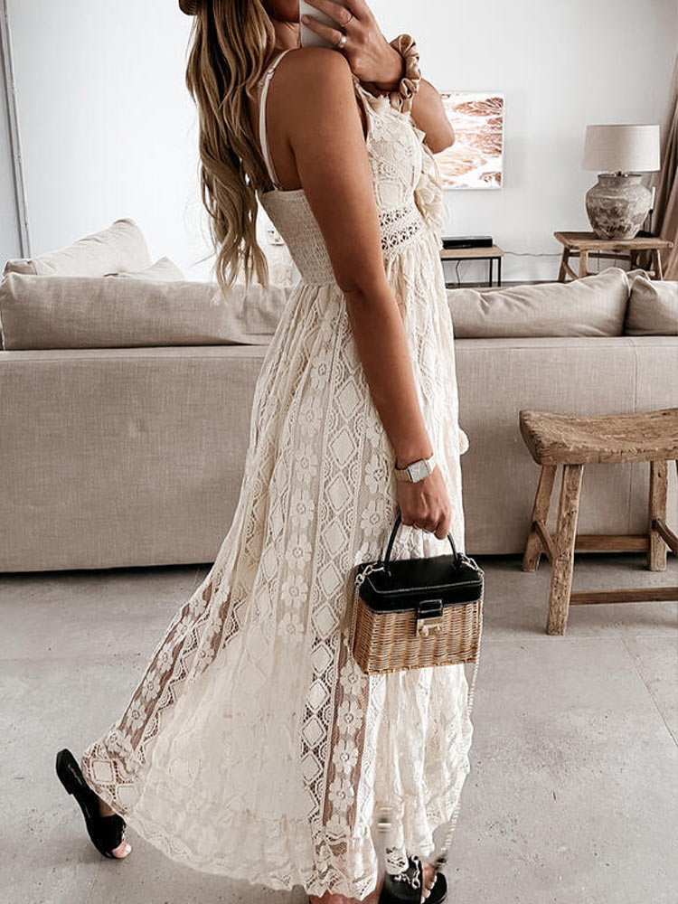 Boho Chic Lace Sundress - Top Boho