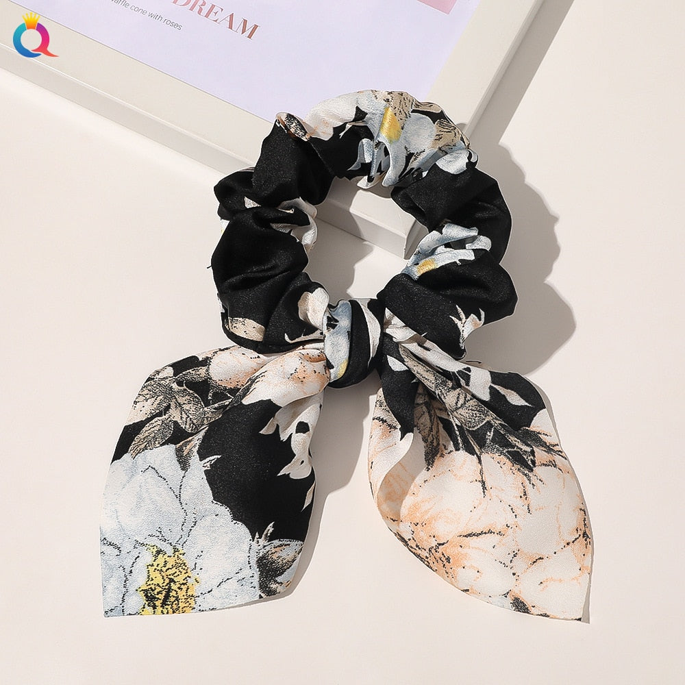 Boho Floral Bowknot Hair Ties