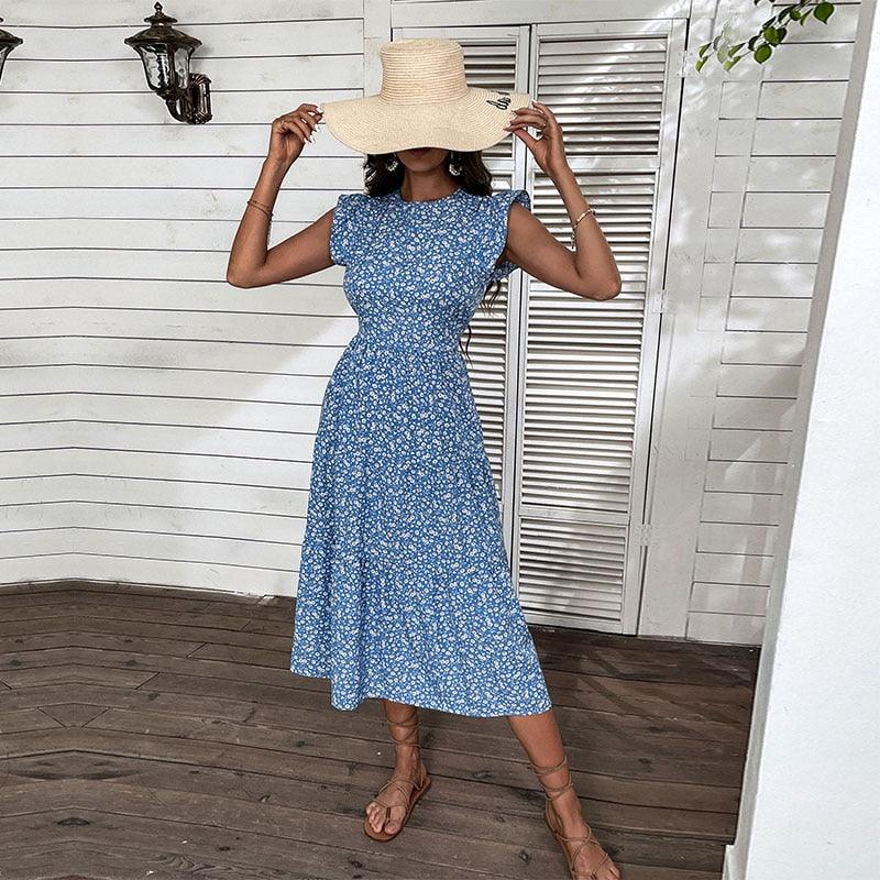Retro Bohemian Floral Dress - Top Boho