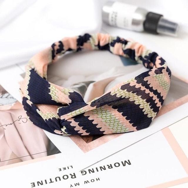 Boho Cross Knotted Bow Headband