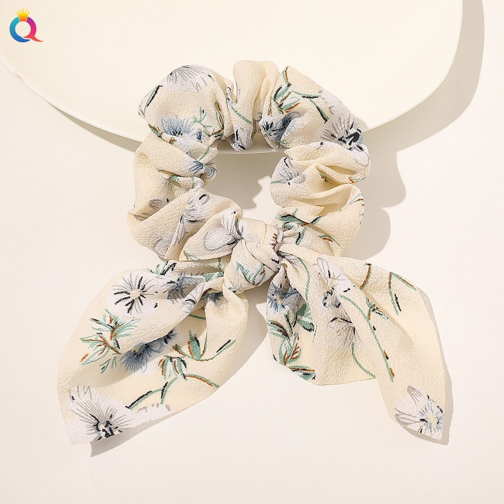 Boho Floral Bowknot Hair Ties