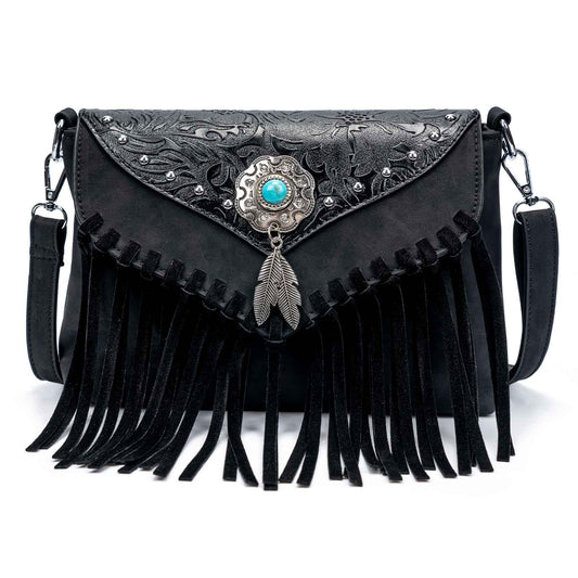 Bohemian Crossbody Bag with Tassels - Top Boho