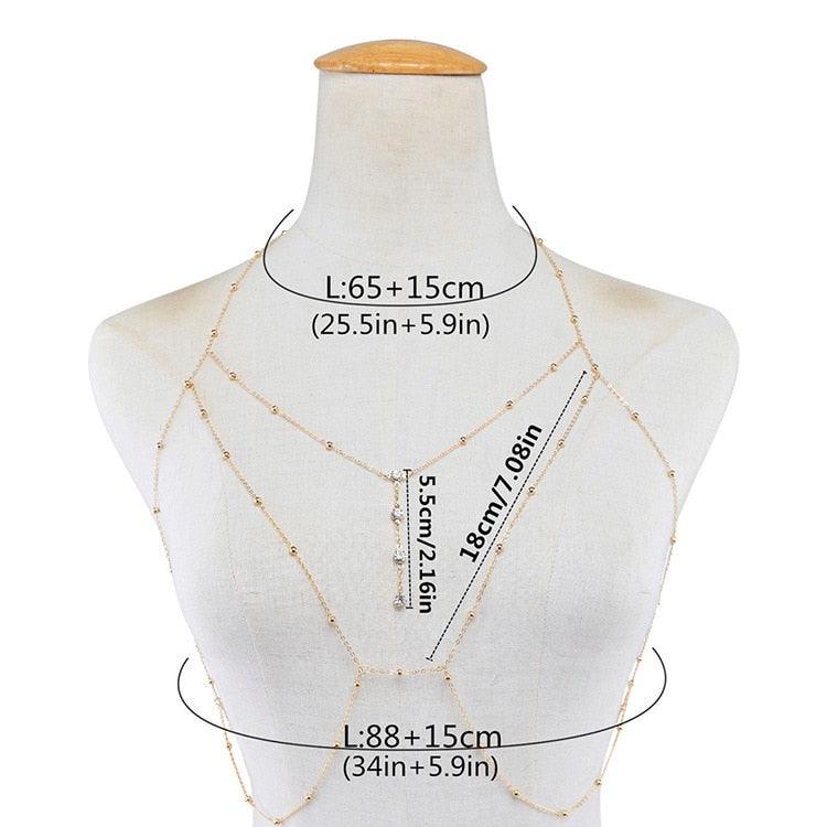 Boho Rhinestones Bra Chain - Top Boho