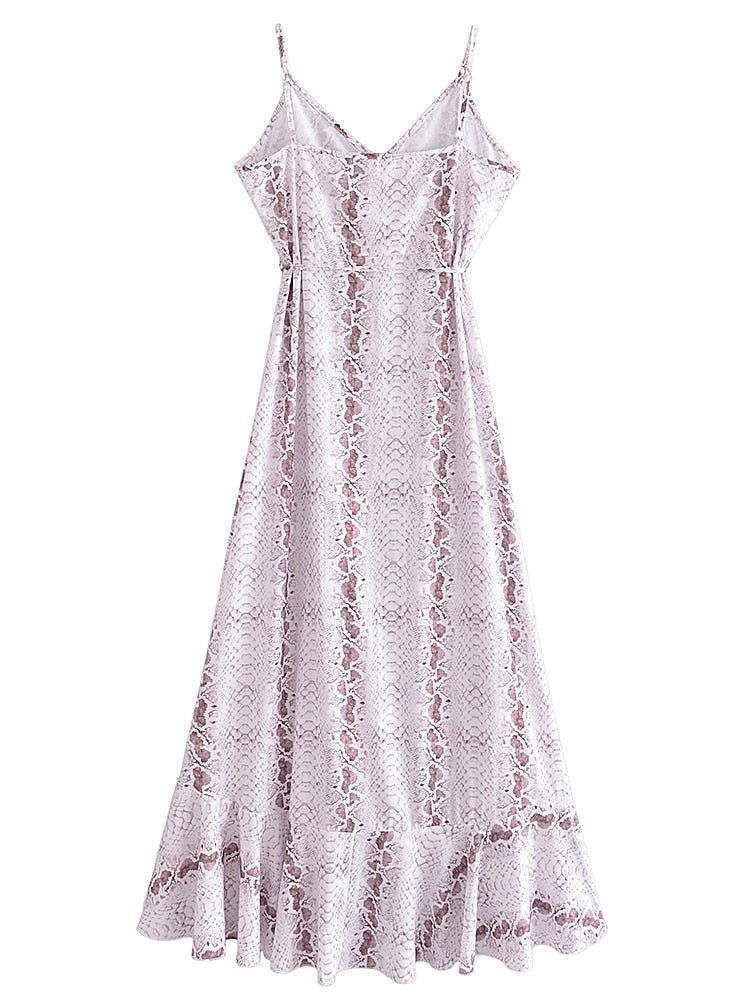 Boho Snake Print Maxi Dress