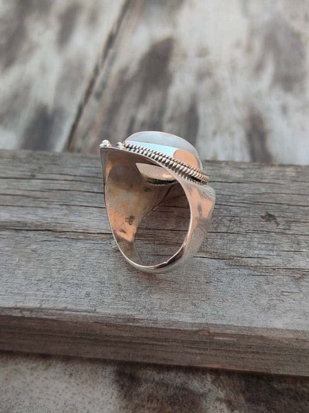 Boho Moonstone Healing Crystal Ring - Top Boho