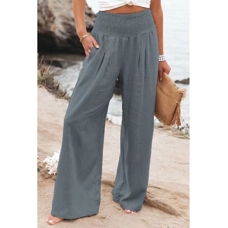 Boho Wide Leg Cotton Pants - Top Boho