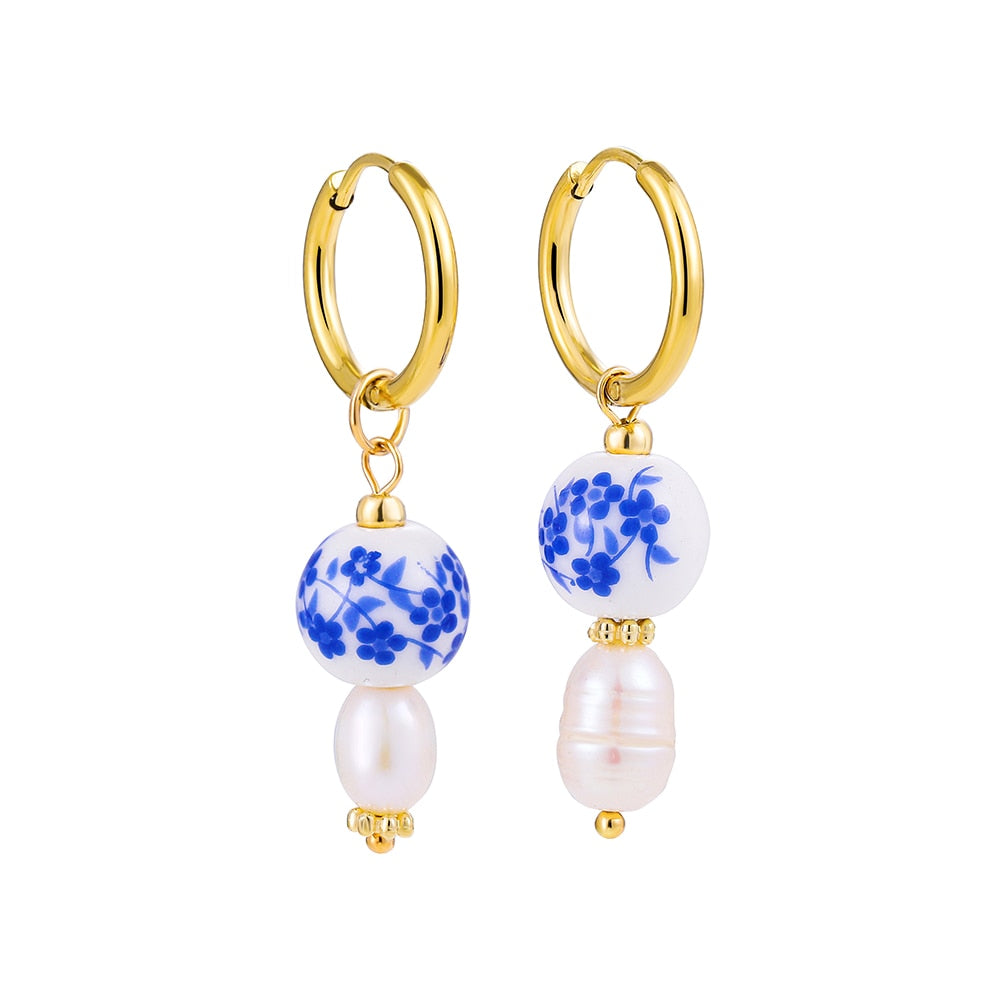 Boho Handmade Natural Stone Charm Earrings