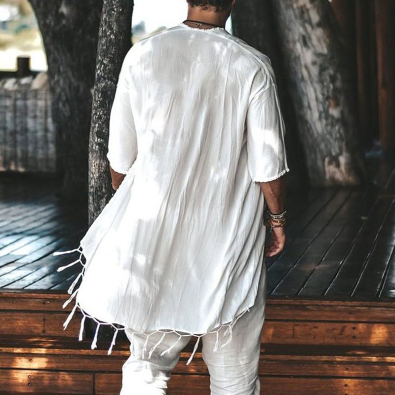 Short Sleeve Long Style Cardigan - Top Boho