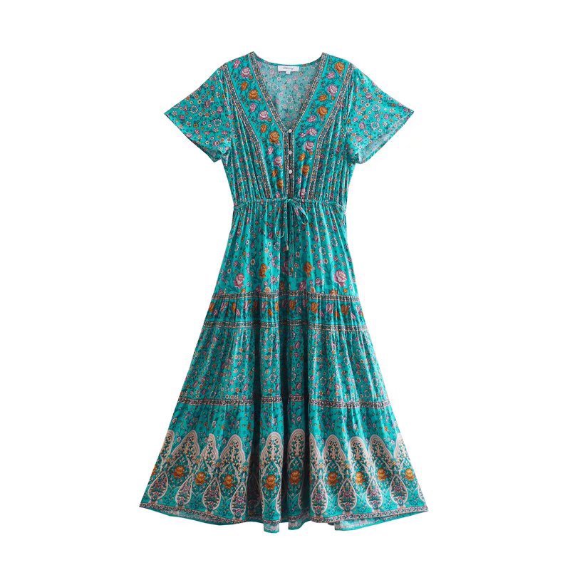 Boho Chic Flared Sleeves Maxi Dress - Top Boho