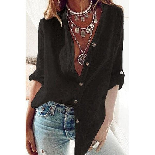 Boho Chic Cotton Loose Shirt - Top Boho
