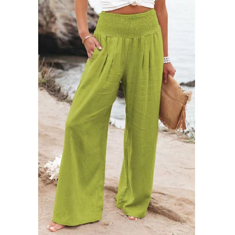 Boho Wide Leg Cotton Pants - Top Boho