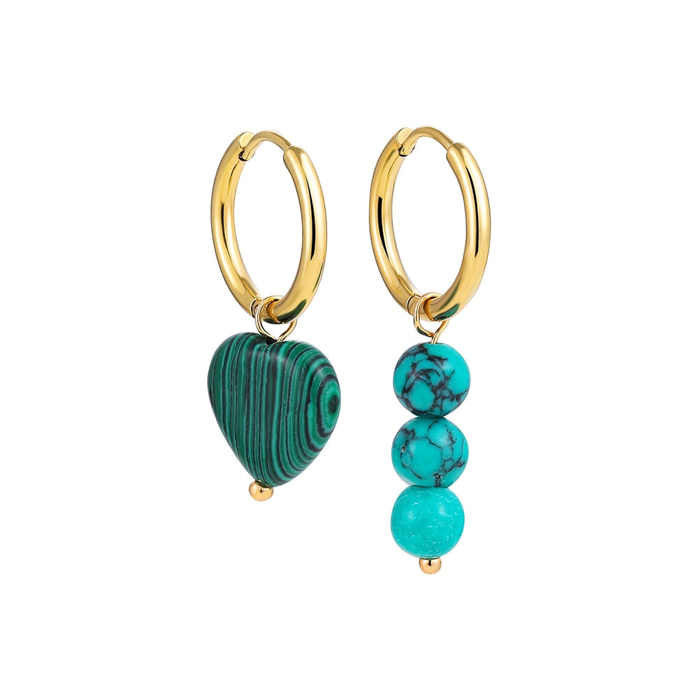 Boho Handmade Natural Stone Charm Earrings