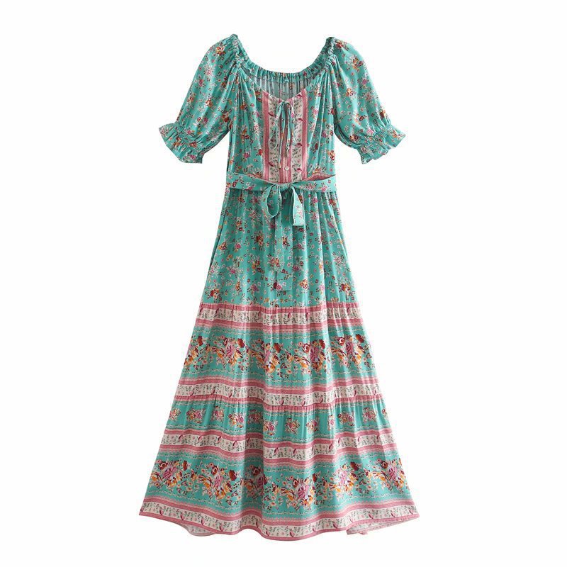 Boho Chic Flared Sleeves Maxi Dress - Top Boho