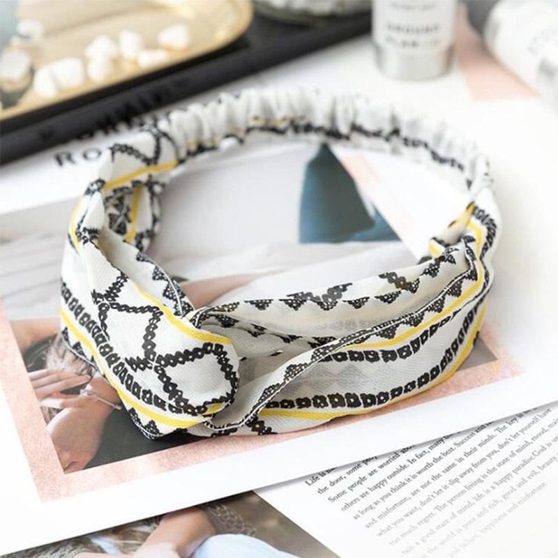 Boho Cross Knotted Bow Headband