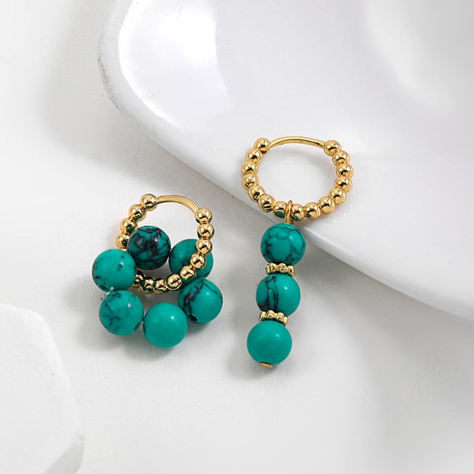 Boho Handmade Natural Stone Charm Earrings