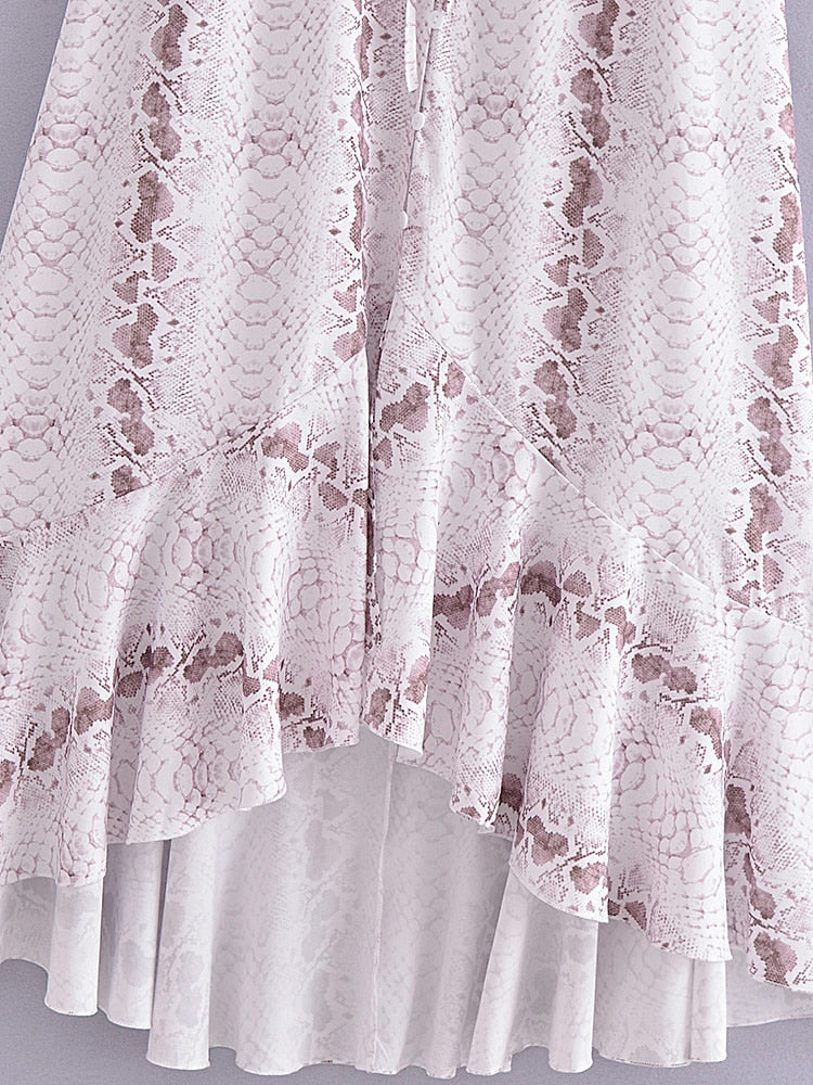 Boho Snake Print Maxi Dress