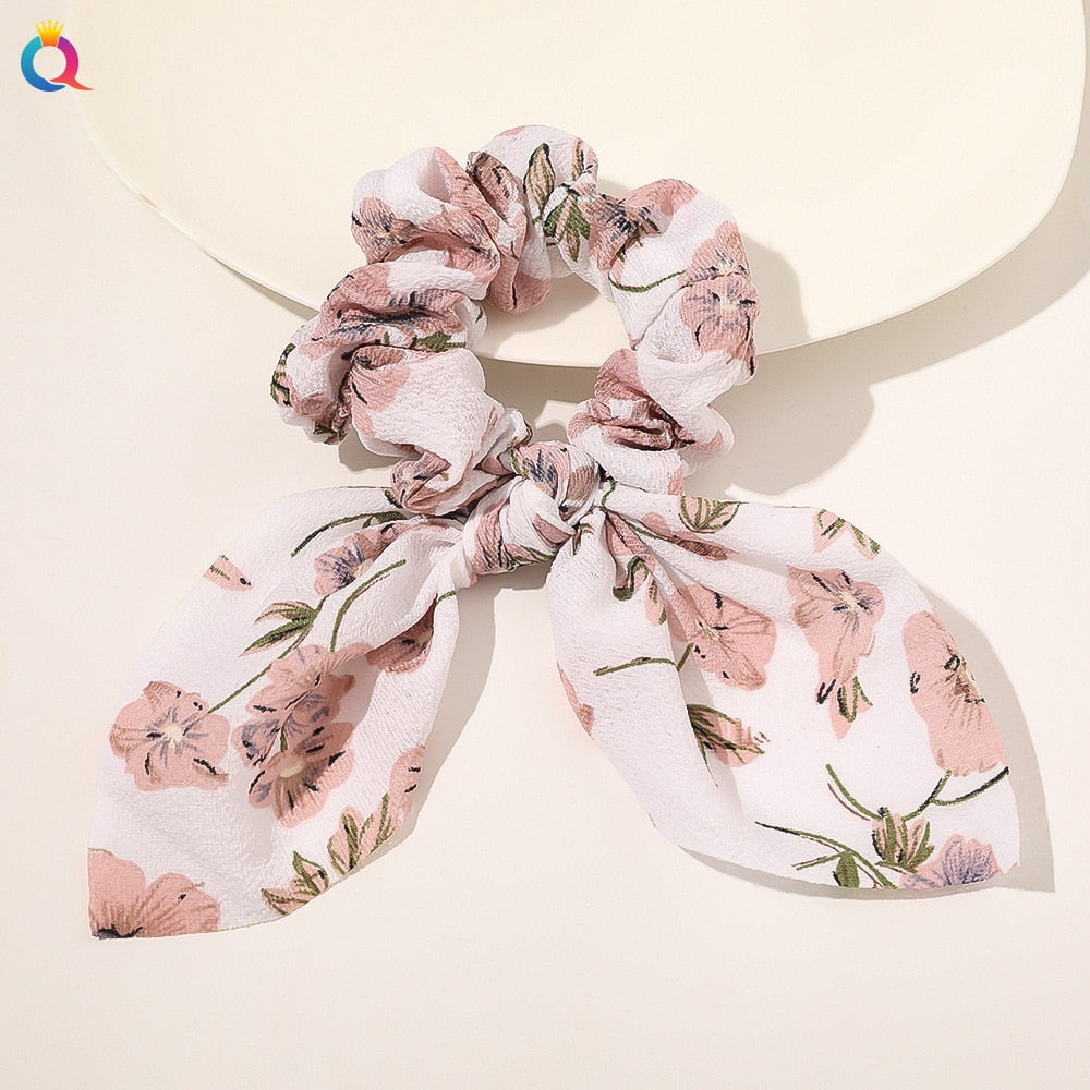 Boho Floral Bowknot Hair Ties