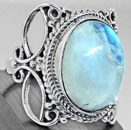 Boho Moonstone Healing Crystal Ring