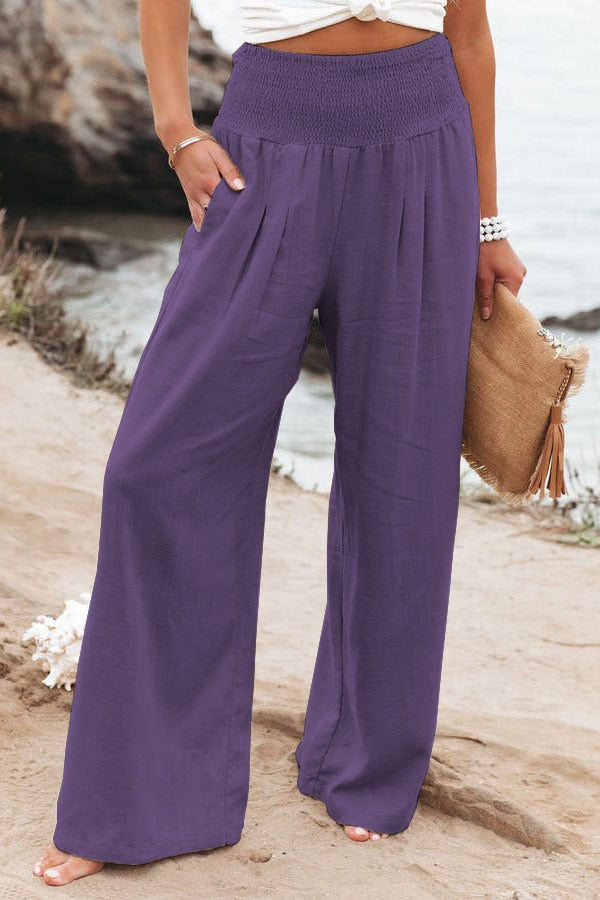 Boho Wide Leg Cotton Pants - Top Boho