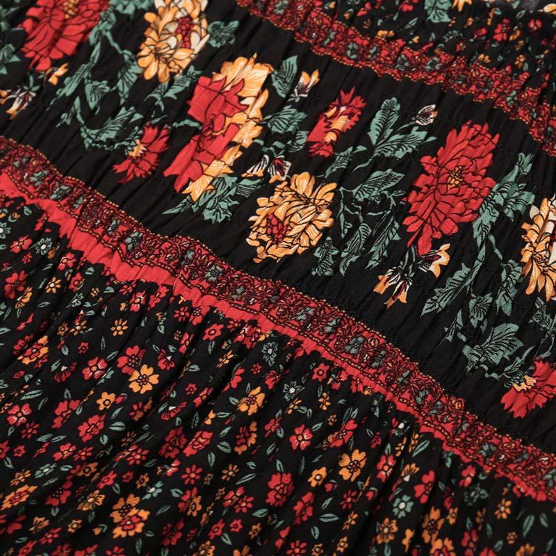 Boho Floral Spaghetti Strap Dress - Top Boho