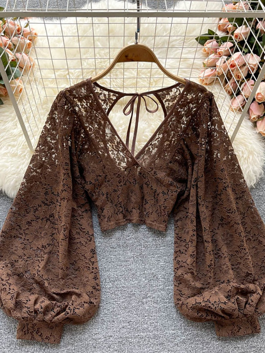 Boho Chic V-Neck Lace Blouse - Top Boho