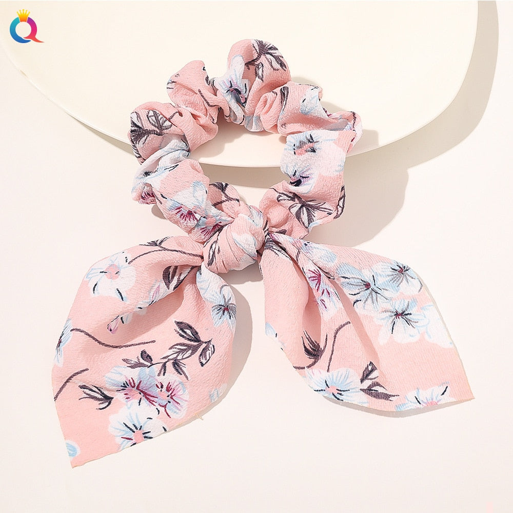 Boho Floral Bowknot Hair Ties