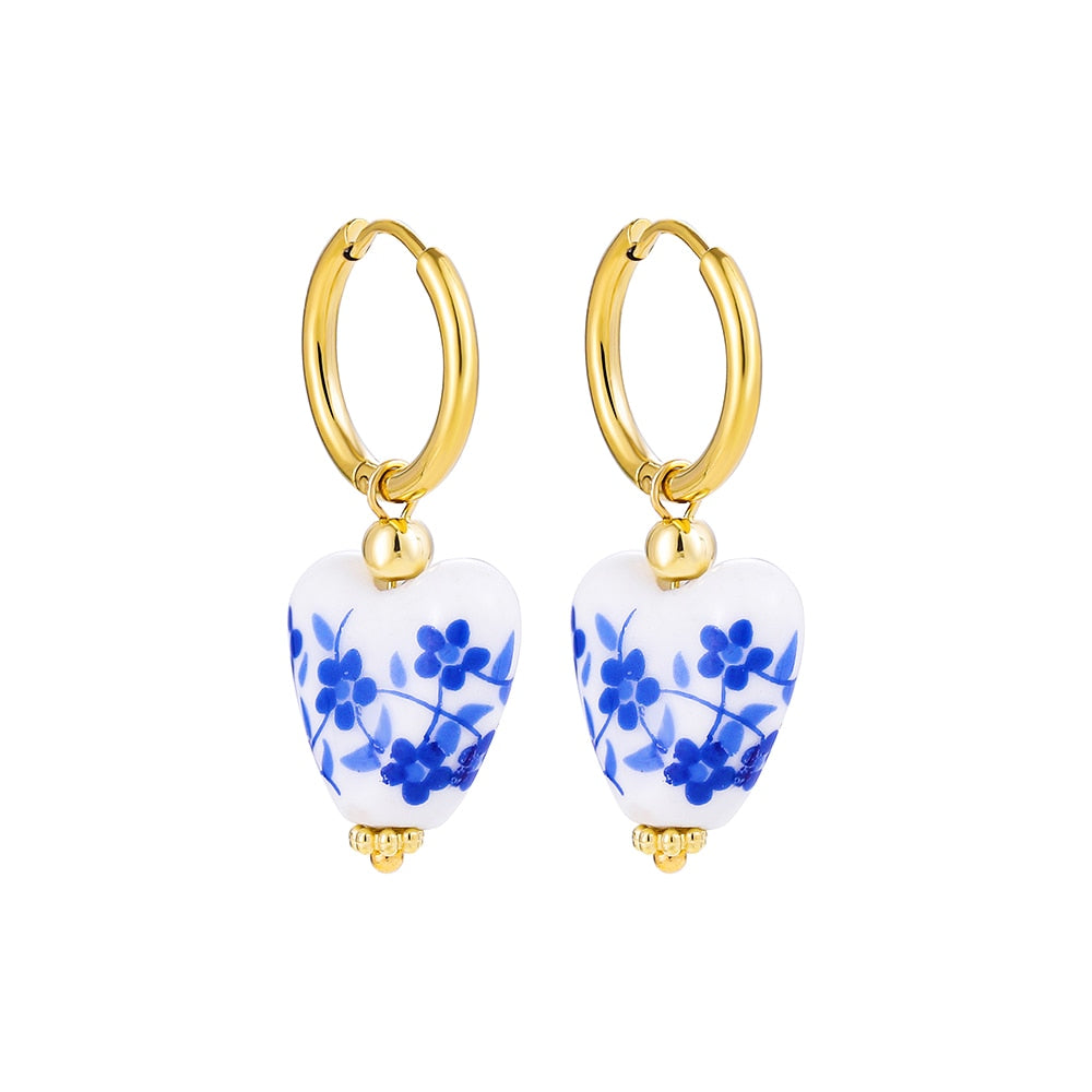 Boho Handmade Natural Stone Charm Earrings