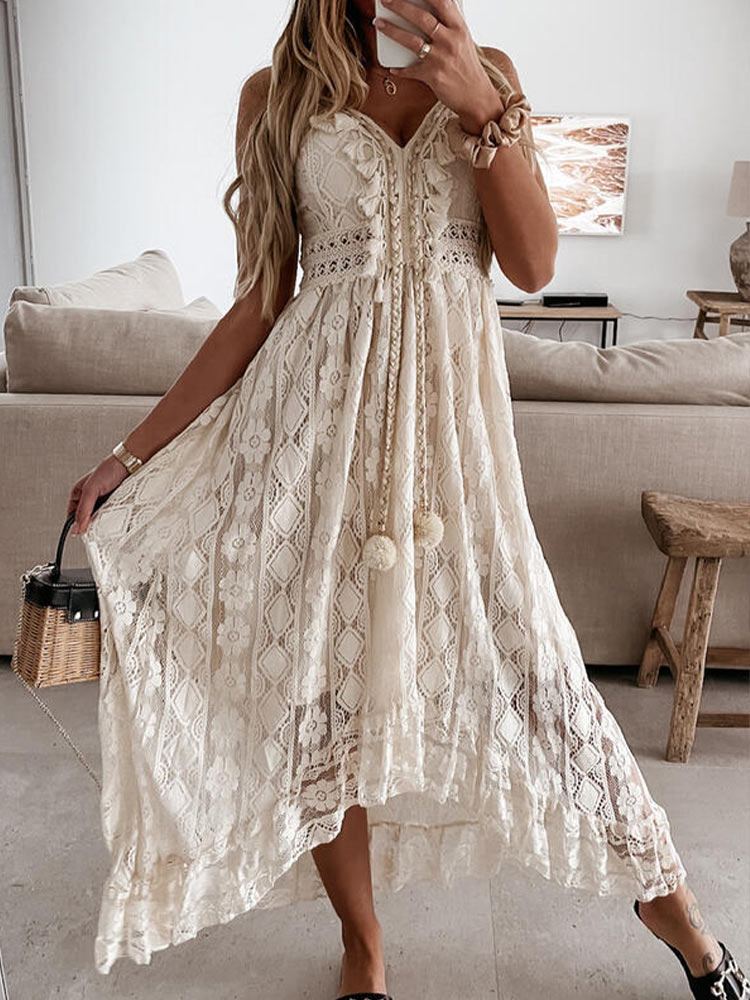 Boho Chic Lace Sundress - Top Boho