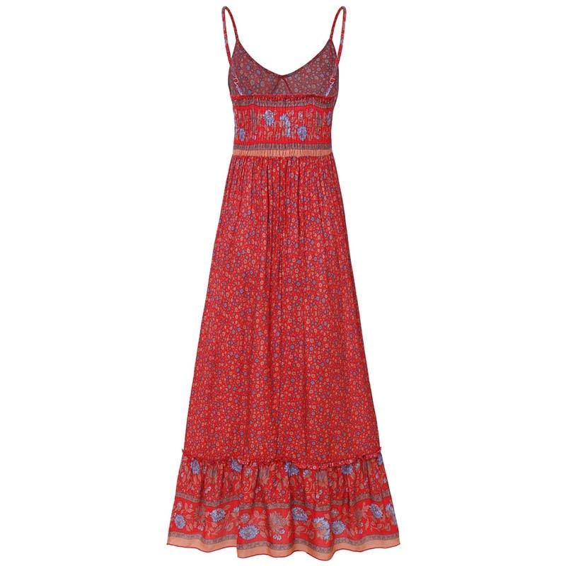 Boho Floral Spaghetti Strap Dress - Top Boho