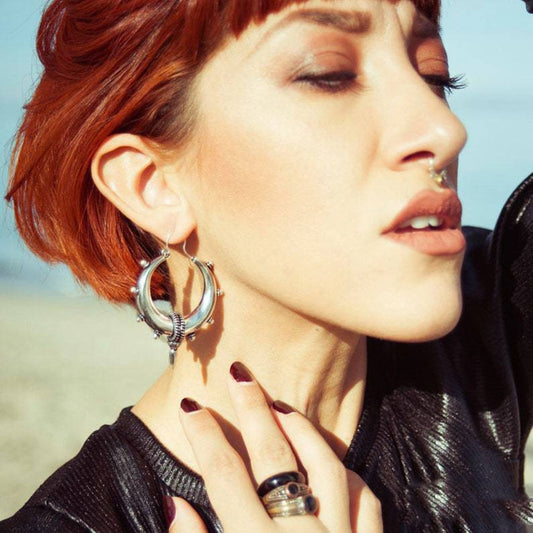 Antique Silver Gypsy Earrings - Top Boho