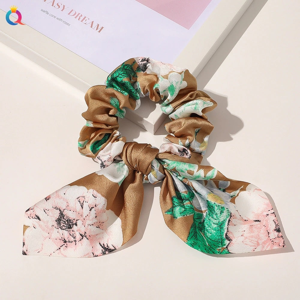 Boho Floral Bowknot Hair Ties